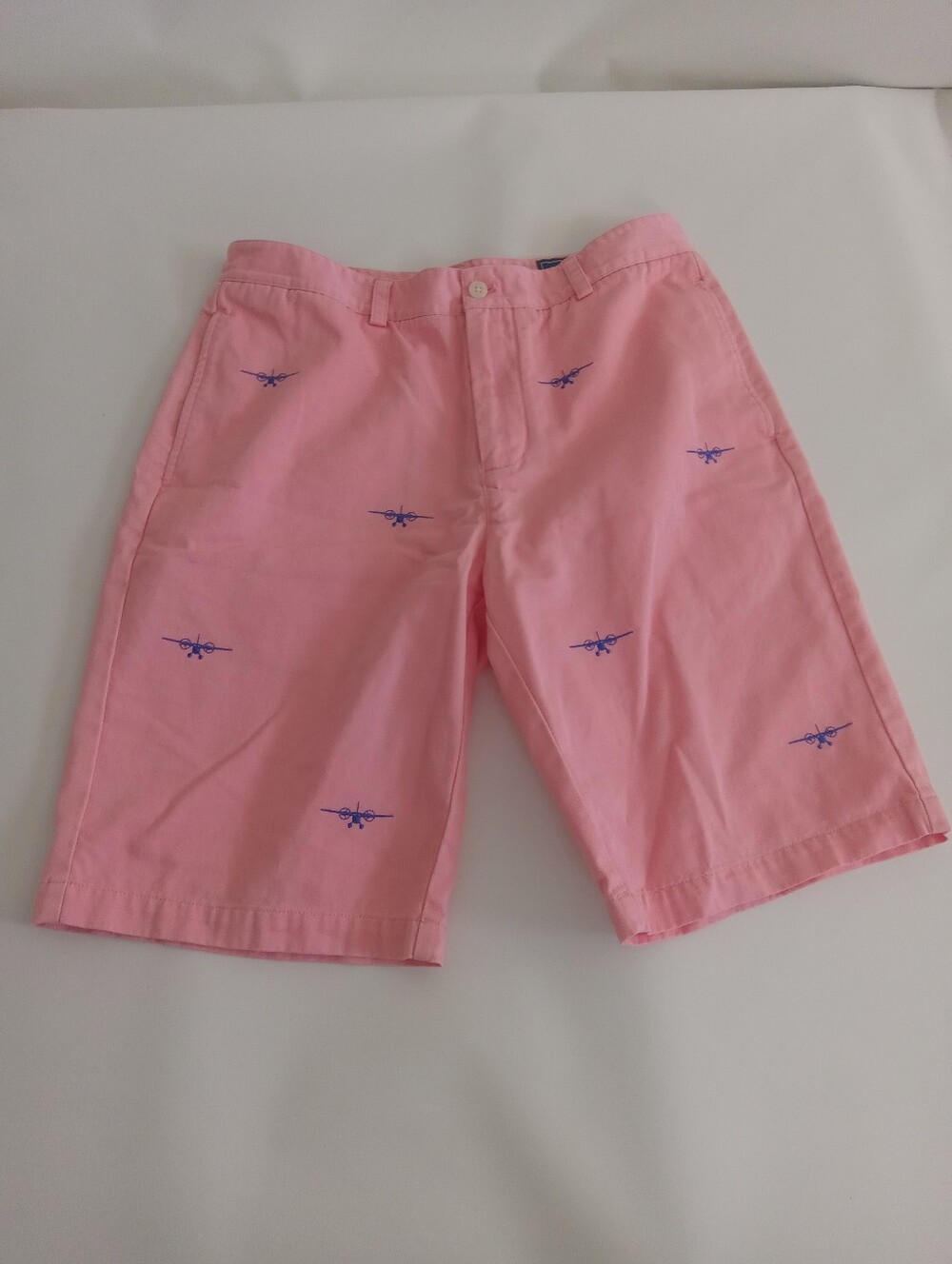 Vineyard Vines Light Pink Airplane print 9 Inch Cotton Shorts Sz 33